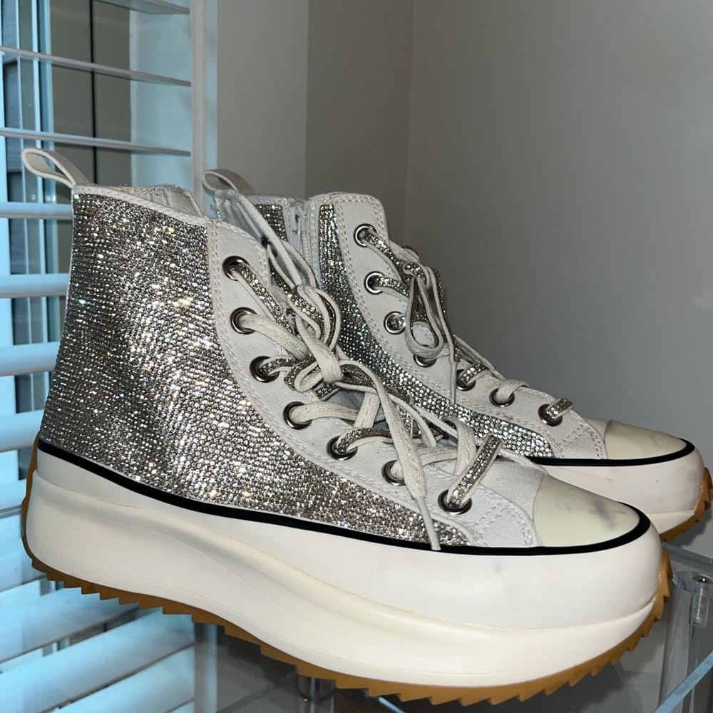 STEVE MADDEN - Sparkle High-Top Platform Sneakers -